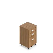 22" Depth Mobile Box/Box/File Pedestal with Lock | Autumn Walnut Finish