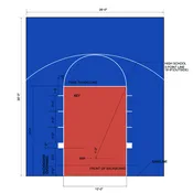 26×30 Basketball Half-Court Floor, Kit, Outdoor / Indoor