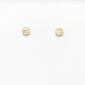 14K Gold Pave Mini Diamond Disc Earrings