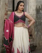 Black And Maroon Hand Block Printed Chaniya Choli Set