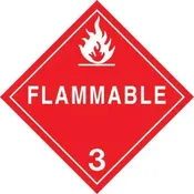 10.75" Flammable Class 3 Truck Placard Hazmat Decal - DOT Compliant