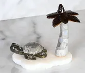 4" Marble Palm Tree W/ Turtle