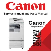 CANON imageRUNNER 2545, 2535, 2530, 2525, 2520 Series Service Manual and Parts Manual