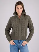 AVENUE CASHMERE CABLE ZIP-UP