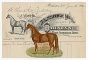 1894 A.V. Smith & Co. Harness and Horse Furnishing Goods Billhead and Die-cut Trade Card Set