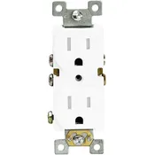 15 Amp - Duplex Receptacle - Tamper Resistant White - 125 Volt