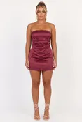 After the Theater Satin Mini Dress