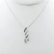Black and White Diamond Twist Pendant