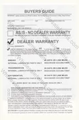 60 Day/2000 Mile 50% Warranty 3-Part Buyers Guide Plasticback (BGE-EZ16G)