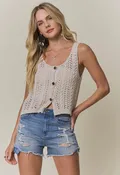 Beige Crochet Vest