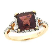 14K Rose Gold Diamond and Rhodolite Gemstone Ring (3.15 ct. tw.)
