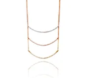 Curve Bar Necklaces with Diamonds