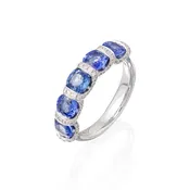 5-Stone Sapphire & Diamond Pave Ring