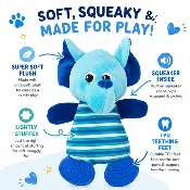10" Elephant Soft Dog Toy