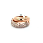 14K Rose Gold Solid 1.89ctw Pave Diamond & Plain Shank  Ring