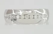 0.25 ct 14K White Gold Round Diamond Channel Set Men’s Wedding Band Ring 7mm