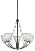 Aztec by Kichler Lighting 34934 Five Light Lucia Collection Hanging Chandelier in Brushed Nickel Finish