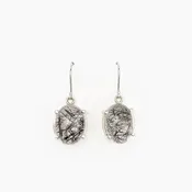Black Tourmalinated Quartz White Gold Earrings