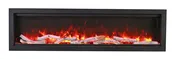 Amantii – 50″ Clean face Electric Built-in with log and glass, black steel surround