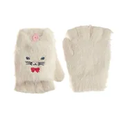 Cute Kitten Fluffy Gloves 7-10 Years