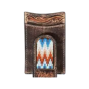 3D Belt Company Hand Tooled & Scrolling Money Clip Wallet D250010302