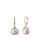 Abalone Stone Gold-Tone Drop Earrings