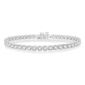 10 Ctw Round Cut Diamond Tennis Bracelet in 14K White Gold
