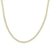 10 Ctw Illusion Round Cut Diamond Eternity Tennis Necklace in 14K Yellow Gold