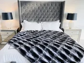 Black Velvet Empress Chinchilla Blanket -King Size (128 Pelts)