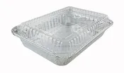 1 1/2 lb. Oblong Take-Out Foil Pan - Shallow w/Dome Lid Combo 50/PK