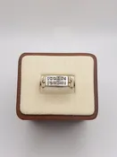10 Karat White and Yellow Gold Gents Channel Set Ring