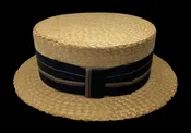 1920s Straw Boater Skimmer Hat – Size 7