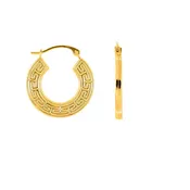 10K Greek Key Hoop Earrings