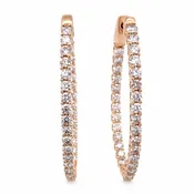 14KY 3CT Oval Diamond Hoops