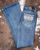 Adobe Arrow Bootcut Jeans in Medium Wash by Grace in LA