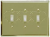 Brass Punched Heart Design Switch Plates