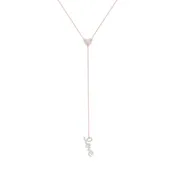 14K Classy Rose and White Gold Heart and Love Design Necklace V0145
