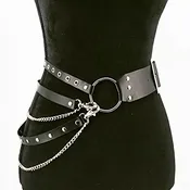 ECLIPSE LEATHER CHAIN HIP BELT