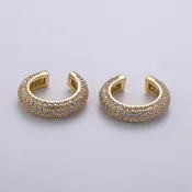 16mm 24k Gold Micro Pave Ear Cuffs