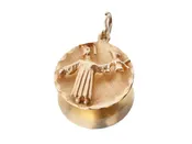14K Gold Round Graduation Charm