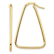 14k 1.5mm Polished Triangle Dangle Hoop Earrings