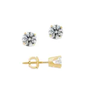 1/2ct. Twt. Diamond Stud Screwback 14k Yellow Gold Earrings