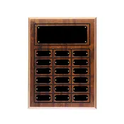 24 Plate Cherry Finish Grooved Perpetual Plaque