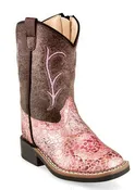 Antique Pink/Crackle Toddler Girls Faux Leather