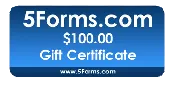 $100.00 Business Forms Gift Certificate