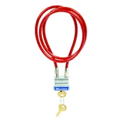 1-1/8 In. 4-Pin Tumbler Padlock With 36-In. Vinyl Coated Cable