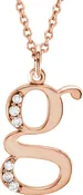14K Rose .03 CTW Diamond Lowercase Initial g 16 Necklace