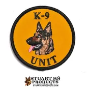 K-9 Unit German Shepherd Round Head Patch | Left Facing