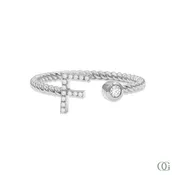 Alphabet Twisted Lab Grown Diamond Ring-F