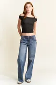 (OPEN PACK) Baggy Wide Leg Jeans with Curved Side Seam WEP3585